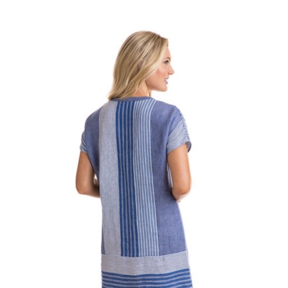 Vineyard Vines Stripe Mix Tassel Shift Dress 4 - Picture 3 of 4